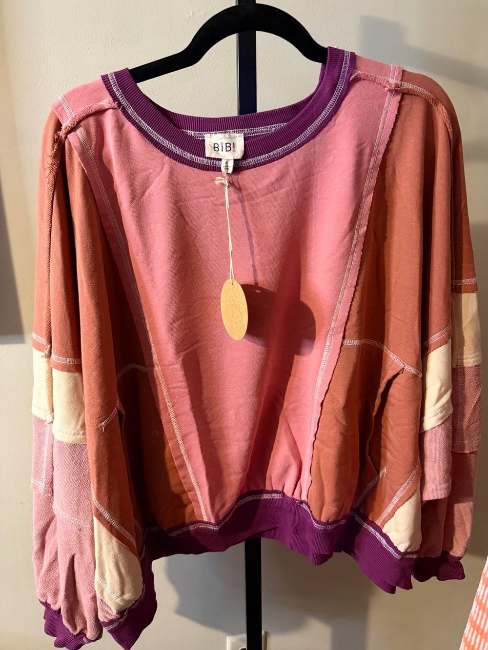 BiBi French Terry patchwork sweatshirt
